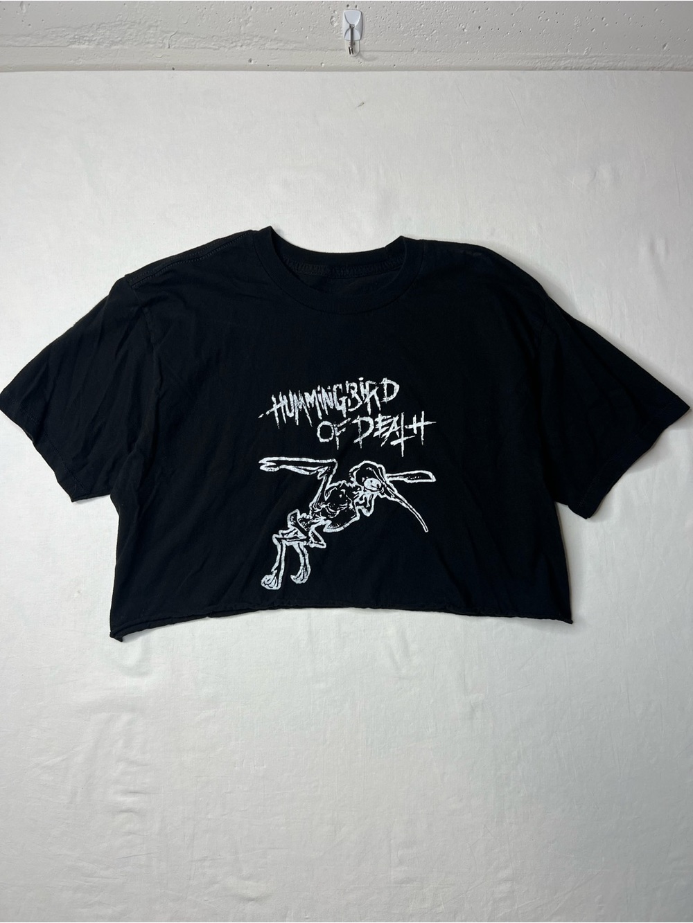 Hummingbird of Death Black Graphic Crop Band Tee
